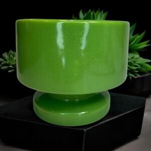Vtg - Early Haegar Apple Green Planter/cache Pot - Rare Color- Blue Stamp Label